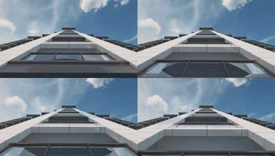 仰拍高层建筑外立面三维动画高清在线视频素材下载