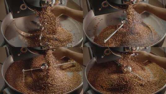 烤咖啡豆出炉高清在线视频素材下载