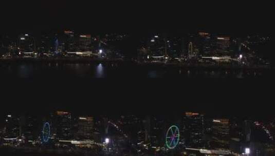 泉州泰禾广场英迪格酒店夜景航拍4高清在线视频素材下载