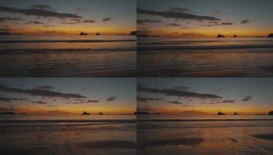 日落黄昏极美的海滩高清在线视频素材下载
