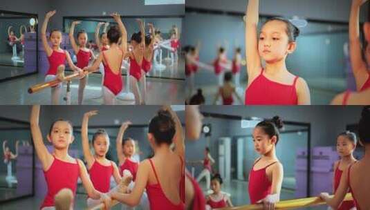 小女孩踢腿 舞蹈学校 舞蹈 舞蹈练习高清在线视频素材下载