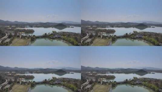 杭州 湘湖   航拍 4k高清在线视频素材下载