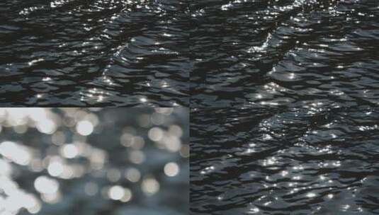 波光粼粼的湖边河水光斑升格慢镜头视频素材高清在线视频素材下载