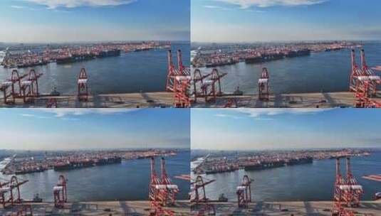 青岛港前湾港港口高清在线视频素材下载