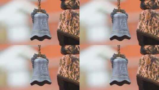 寺庙铃铛铜铃4k素材高清在线视频素材下载