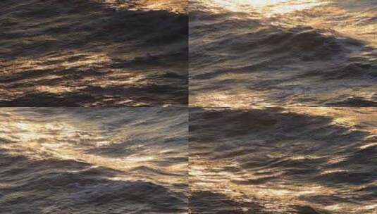 夕阳下涌动的海浪高清在线视频素材下载