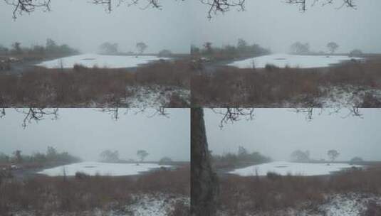 冬天被雪覆盖的湖面高清在线视频素材下载