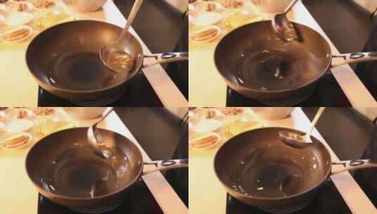 葱姜蒜炝锅 (2)高清在线视频素材下载