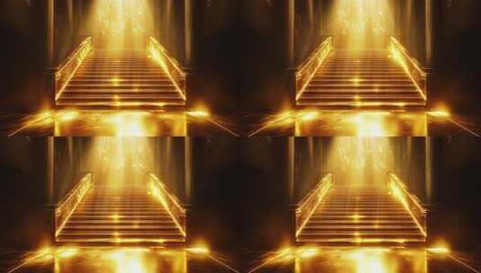 金色梦幻阶梯背景素材高清在线视频素材下载
