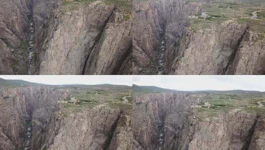 黑色峡谷空中射击无人机4K美国地形史诗峡谷地高清在线视频素材下载