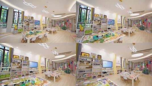 幼儿园美术室高清在线视频素材下载