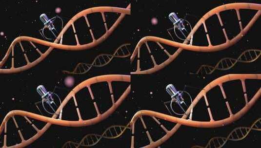 纳米机器人正在修复受损的 DNA基因链4K高清在线视频素材下载