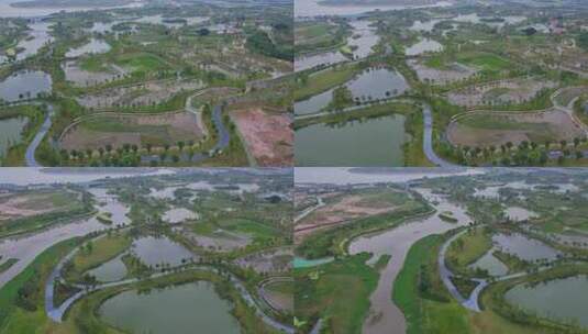 航拍厦门马銮湾双溪湿地公园高清在线视频素材下载