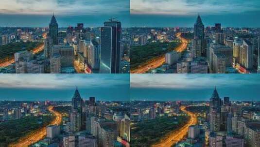 新疆乌鲁木齐城市夜景航拍高清在线视频素材下载