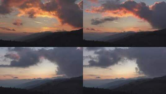 日落后的连绵山丘高清在线视频素材下载
