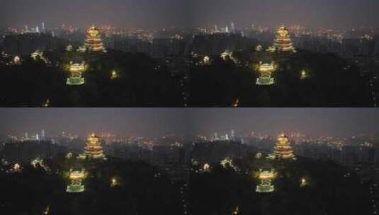 重庆鸿恩寺夜景航拍重庆夜景城市风光风景高清在线视频素材下载