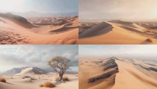 4K撒哈拉沙漠无人区荒漠黄昏荒凉戈壁高清在线视频素材下载