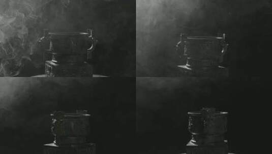 西周武王古青铜器利簋古玩古董古代祭祀文物高清在线视频素材下载