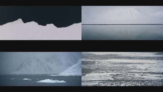 无人机航拍北极冰山天际线冰川冰盖冰架冰原高清在线视频素材下载