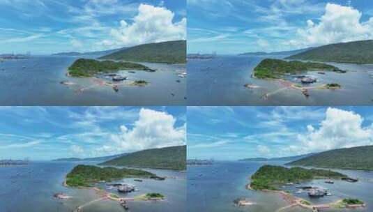 航拍广东惠州大亚湾海岛自然风景高清在线视频素材下载