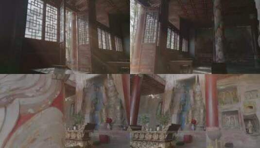 高清四川彭山李密陈情表历史寺庙佛像壁画高清在线视频素材下载