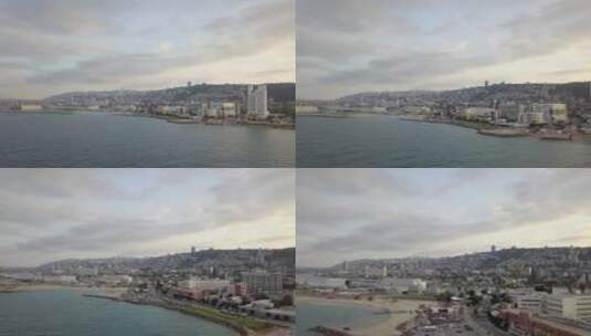 航拍揭示了海法市，卡梅尔山的斜坡高清在线视频素材下载