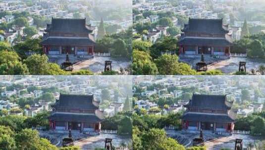 太公山 姜太公 山上寺庙 天目湖高清在线视频素材下载