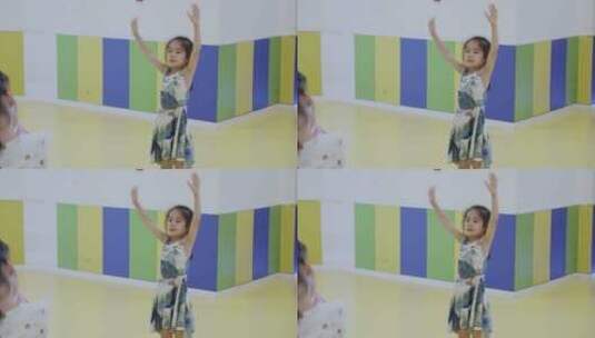 幼儿园小朋友运动做操跳舞高清在线视频素材下载