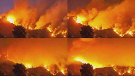 森林火灾延时燃烧高清在线视频素材下载