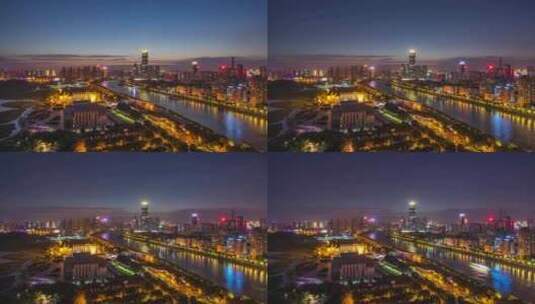 武汉琴台大剧院航拍夜景高清在线视频素材下载