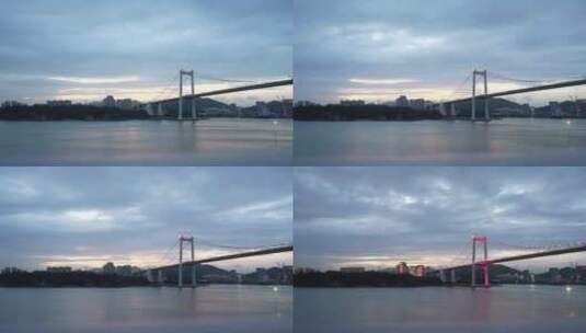 4k厦门海沧大桥海景日落延时风光高清在线视频素材下载