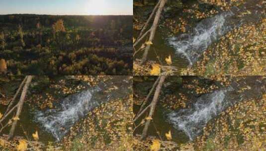 山林乡村自然风光秋色航拍高清在线视频素材下载