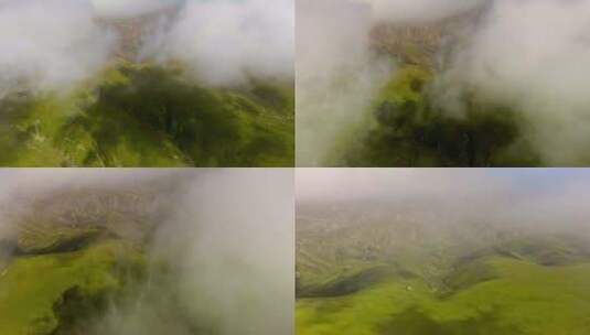 绿色大地山脉高原山地航拍高清在线视频素材下载