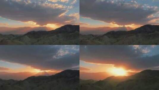 山峦云彩日出高清在线视频素材下载
