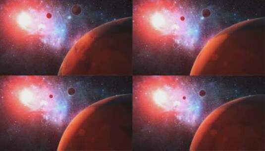 外太空的红色外星行星高清在线视频素材下载