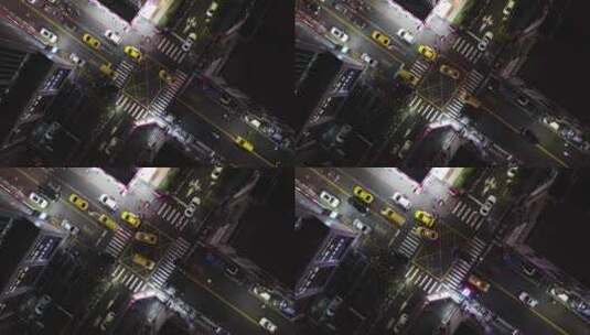 上海夜晚的十字路口高清在线视频素材下载