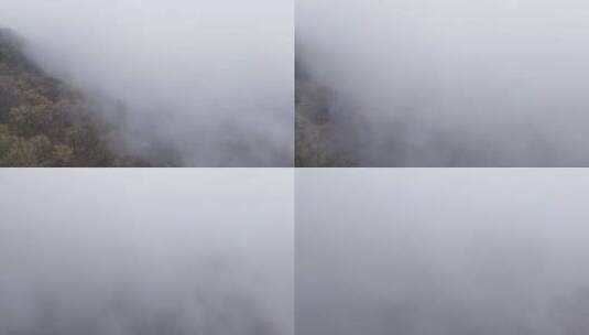 秦岭山脉秋季风景云海高清在线视频素材下载