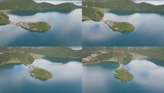 航拍泸沽湖高清在线视频素材下载