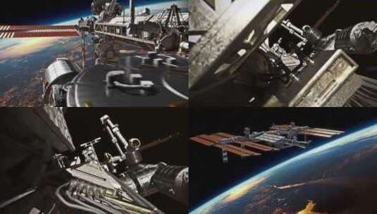 空间中 星空 太空 看地球 震撼高清在线视频素材下载