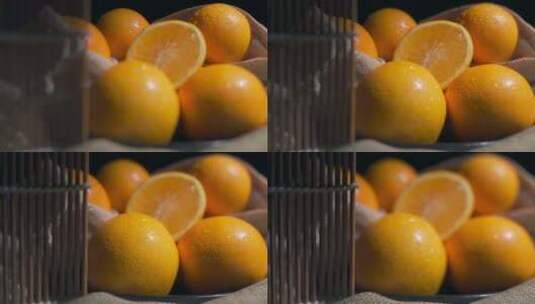 新鲜的橙子水果高清在线视频素材下载
