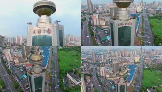 天津地标建筑城市风景天津日报大厦高清在线视频素材下载