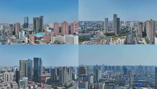 航拍郑州二七区高清在线视频素材下载