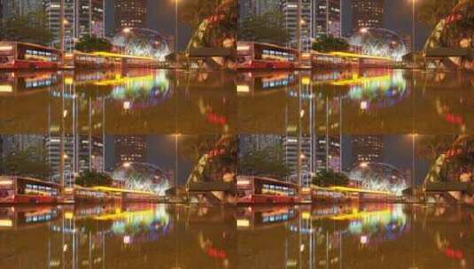 澳门大堂区CBD夜景延时高清在线视频素材下载