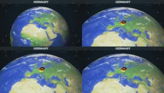 德国地图来自地球与国旗高清在线视频素材下载