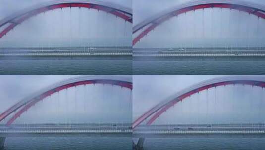 长沙福园桥城市雪景航拍高清在线视频素材下载