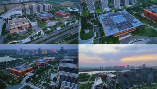济宁文化中心城市建筑宣传片航拍高清在线视频素材下载