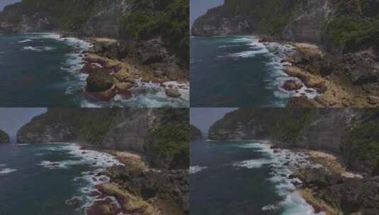 HDR印尼佩妮达岛航拍岛屿海岸线风光高清在线视频素材下载