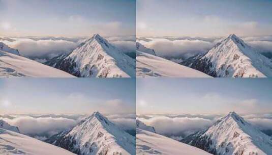 雪山高原山峰云雾高清在线视频素材下载