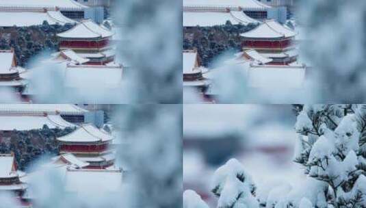 北京故宫紫禁城雪景高清在线视频素材下载