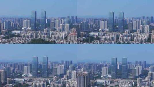 江门蓬江区万达广场航拍高清在线视频素材下载